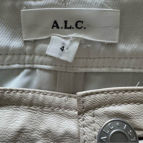 A.L.C Alden Faux Leather Front Back Slit Midi Skirt Size 4 - Picture 14 of 16